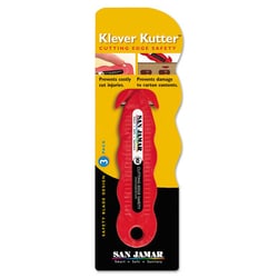 Essendant Klever Kutter Safety Cutter, 3 Razor Blades, Red, Quantity: Pack