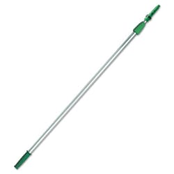 Essendant&nbsp;Opti-Loc Aluminum Extension Pole, 8ft, Two Sections, Green/Silver