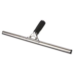 Essendant Pro Stainless Steel Window Squeegee, 18"" Wide Blade, Black Rubber,