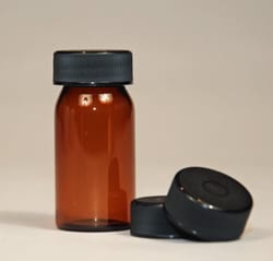 Industrial Glassware 20 ML AMBER VIAL W/CAP 288/CS, Quantity: Case of 1