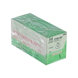Med Vet International Ethicon Ethilon Nylon Suture, Size 5-0, PS-2, 18in,