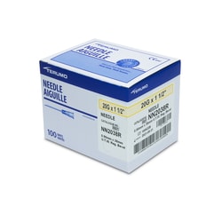 Med Vet International Terumo Needle, 20GX 1 1/2in, Hypodermic, 100/BX,