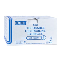 Med Vet International Exel Tuberculin Syringe & Needle, 1mL, Luer Slip,