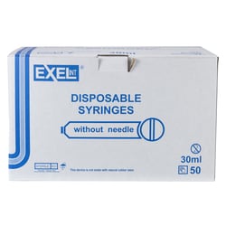 Med Vet International&nbsp;Exel Syringe, 30-35mL, Luer Slip, 50/Box, 26291