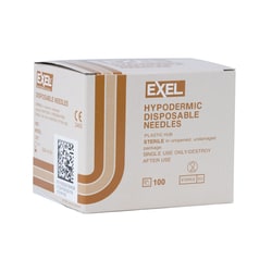 Med Vet International Exel Needle, 26G X 1/2"", Hypodermic, 100/Box, 26402,