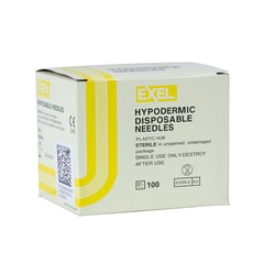 Med Vet International Exel Needle, 20G X 1/2"", Hypodermic, 100/Box, 26431,