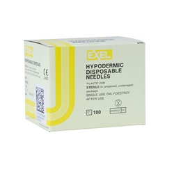 Med Vet International&nbsp;Exel Needle, 30G x 1in, Hypodermic, 100/Box, 26439