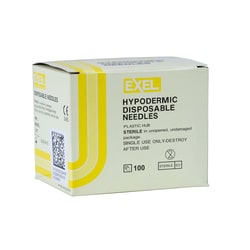 Med Vet International Safety Hypodermic Needles, 20G X 1in, 100/Box, Quantity: