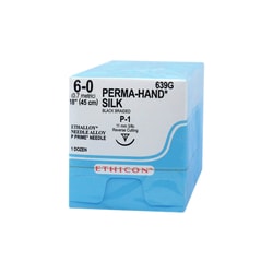 Med Vet International Ethicon Permahand Silk Suture, Size 6-0, P-1, 18IN,