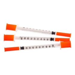 Med Vet International Easy Touch U-100 Insulin Syringe, 1cc 29g x 1/2in, 100/Box
