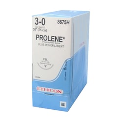 Med Vet International Ethicon Prolene Polypropylene Suture, Size 3-0, FSL, 18in, 36/Box