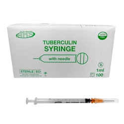 Med Vet International&nbsp;AHS Tuberculin Syringe & Needle, 1mL 25g x 5/8in, Luer Slip, 1000/Case, AH01T2516