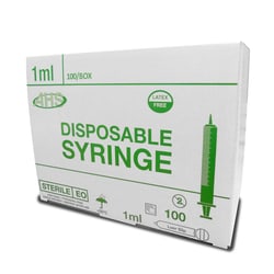 Med Vet International AHS Syringe, 1mL, Luer Slip, 1000/Case, AH01T, Quantity: