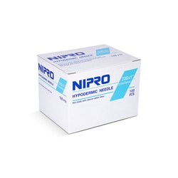 Med Vet International&nbsp;Nipro Needle, 23G x 1in, Hypodermic, 100/Box, AH+2325