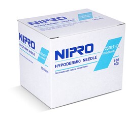 Med Vet International&nbsp;Nipro Needle, 23G x 1.5in, Hypodermic, 100/Box, AH+2338