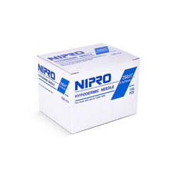 Med Vet International Nipro Needle, 25G x 1in, Hypodermic, 100/Box, AH+2525,
