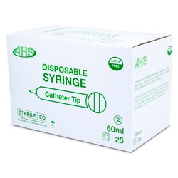 Med Vet International AHS Syringe, 60mL, Catheter, 25/Box, AH60C