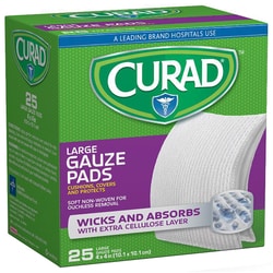 Med Vet International CURAD Sterile Pro-Gauze Pad, 4" x 4", 24/Box, Quantity: