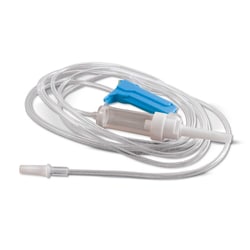 Med Vet International&nbsp;Sterile IV Administration Set, 15dr/mL, 100in with Injection Site, Luer Slip