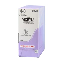 Med Vet International Ethicon Vicryl Suture, Size 4-0, RB-1, 27"", 36/Box,