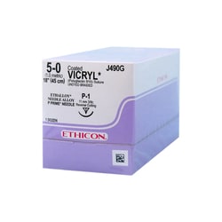 Med Vet International Ethicon Vicryl Suture, Size 5-0, P-1, 18"", 12/Box,