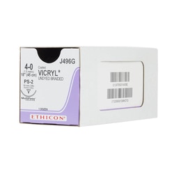 Med Vet International Ethicon Vicryl Suture, Size 4-0, PS-2, 18"", 12/Box,