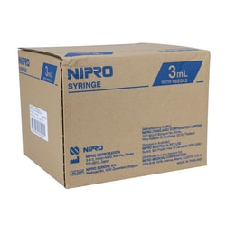 Med Vet International Nipro Syringe & Needle, 3mL, Luer Lock, 23G X 1"",