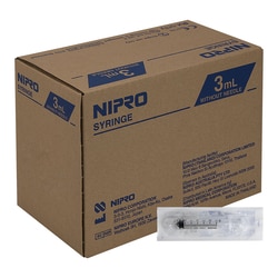 Med Vet International&nbsp;Nipro Syringe, 3mL, Luer Slip, 100/Box, JD+03S
