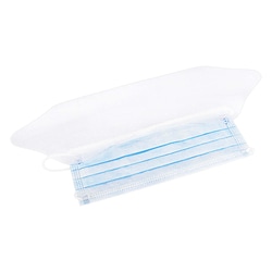 Med Vet International Fluid-Resistant Surgical Face Masks with Eye Shield, Earloop, 50/Box
