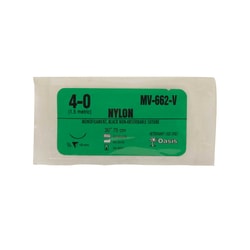 Med Vet International Oasis Nylon Suture, Size 4-0, with NFS-2 Needle,