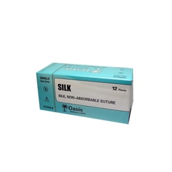 Med Vet International Oasis Silk Suture, Size 6-0, with NC-3 Needle, 12/Box,