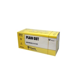 Med Vet International&nbsp;Oasis Plain Gut Suture, Size 4-0, with NFS-2 Needle, 12/Box, Veterinary Use Only