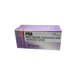 Med Vet International Oasis PGA Suture, Size 4-0, with NFS-1 Needle, 12/Box,