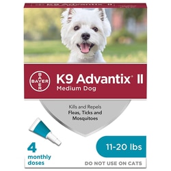 Med Vet International&nbsp;Advantix Ii Teal, Dog, 11-20Lb, 4/Box, 6 Boxes