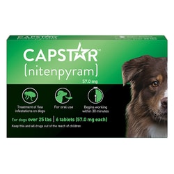 Med Vet International Capstar Tablets Green, Over 25Lbs, 6/Pack