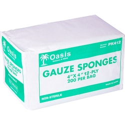 Med Vet International Gauze Sponges, 4x4, Non-Sterile, 200/pkg, Quantity:
