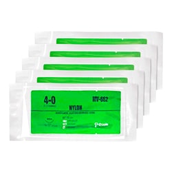 Med Vet International Pack of (5) 4-0 Nylon Sutures, Black, Non-Absorbable, Reverse Cutting Needle, 30