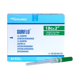 Med Vet International Terumo Surflo IV Catheter, 18G x 2in, Quantity: Each