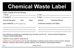 HCL Labels Chemical Waste - 5.25" x 8.125" Split Back Adhesive Paper -