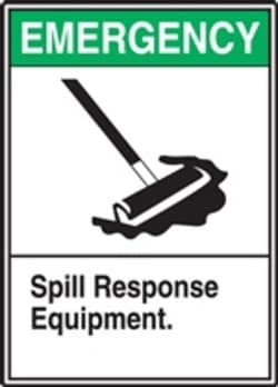 HCL Labels Emergency Spill Response Equipment - 7" x 10" Adhesive Vinyl,