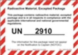 HCL Labels Radioactive Material - UN 2910 - 3" x 4" Adhesive Vinyl (Pack