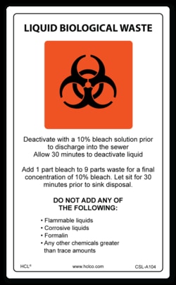 HCL Labels LBL LIQD BIOLOGICAL WASTE-5X3", Quantity: Pack of 36