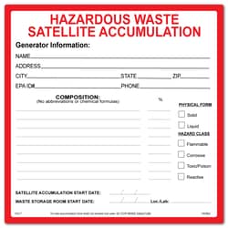 HCL Labels Personalized Satellite Accumulation - 6" x 6" - Pack of 250,