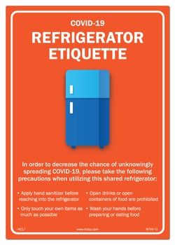 HCL Labels Lunch Room Refrigerator Etiquette - 7” x 10” Vinyl Label, Quantity: