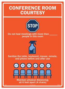 HCL Labels Conference Room Label - 10” x 14” Vinyl Label w/ Residue Free