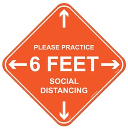 HCL Labels Please Practice 6 Feet Social Distance - Floor Sign on ASTM