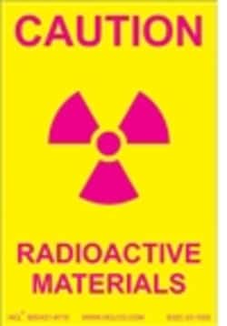 HCL Labels Caution - Radioactive Materials - 2" x 3" Adhesive Vinyl (Pack