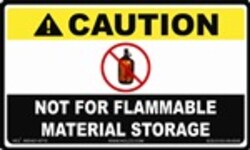 HCL Labels Caution - Not For Flammable Material Storage - 3" x 5" Adhesive