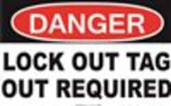 HCL Labels Danger - Lock Out Tag Out Required - 2" x 3" Adhesive Vinyl