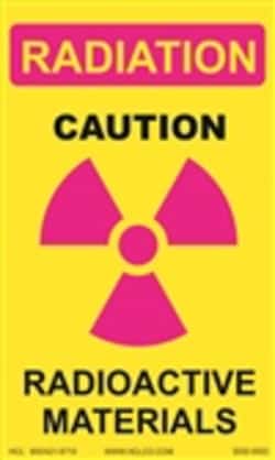 HCL Labels Radiation - Caution Radioactive Materials - 2" x 3" Adhesive